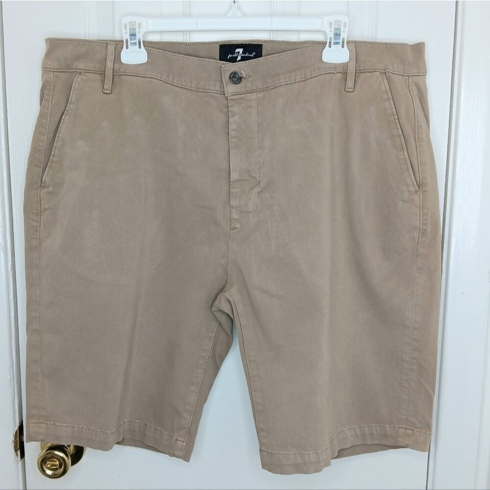 7 FOR ALL MANKIND Men’s Tan Chino Shorts 40 Stretch Luxe